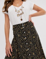 Thumbnail for your product : Leon And Harper Leon & Harper Jacinthe mixed print buttonthrough midi skirt
