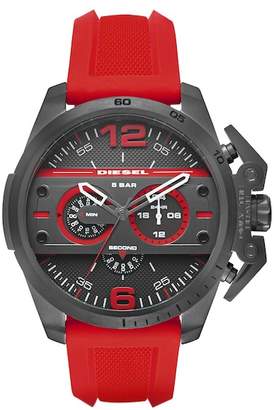 Diesel Men's Ironside Chronograph Silicone Strap Watch, 55mm