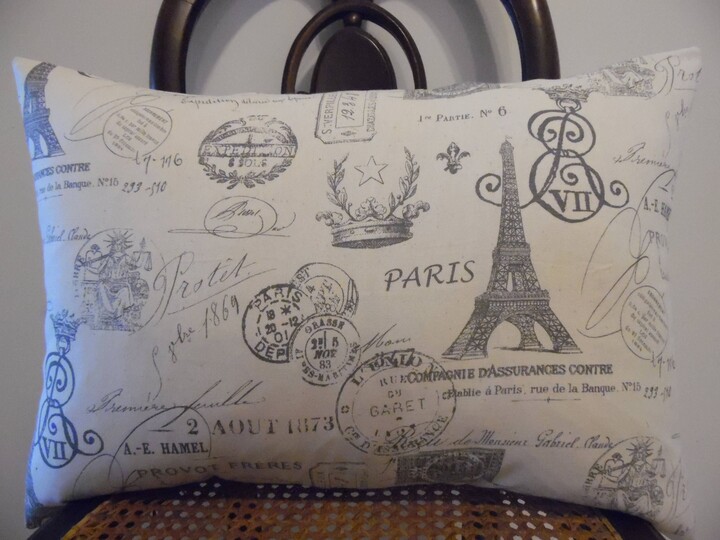 Etsy Paris Travel Stamp Pillow Cover.slip Cover.home Decor.gift For The Traveler.paris Pillow.natural.charcoal Black Cover.stamp