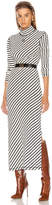 Thumbnail for your product : Loewe Stripe High Neck Jersey Dress in Navy & White | FWRD