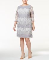 Thumbnail for your product : Jessica Howard Plus Size Striped Lace Sheath Dress