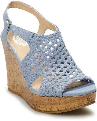 light blue wedge heels