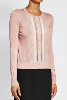 Thumbnail for your product : Paule Ka Lace-Trimmed Cardigan with Wool and Silk