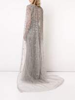 Thumbnail for your product : Marchesa sheer train sleeve gown and cape