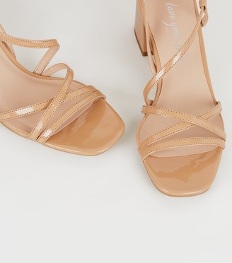New Look Patent Flared Heel Strappy Sandals