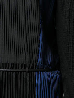 Sacai belted plissé panel sweater