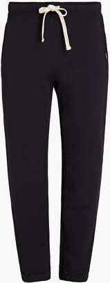 Monrow Cropped French cotton-terry track pants