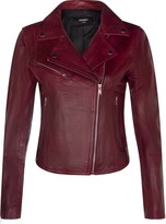 Thumbnail for your product : Infinity Leather Ladies Leather Jacket Classic Biker Style Burgundy Real Leather Womens Jacket S