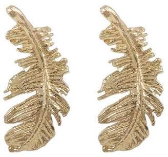 Alex Monroe Gold Plume Feather Stud Earrings