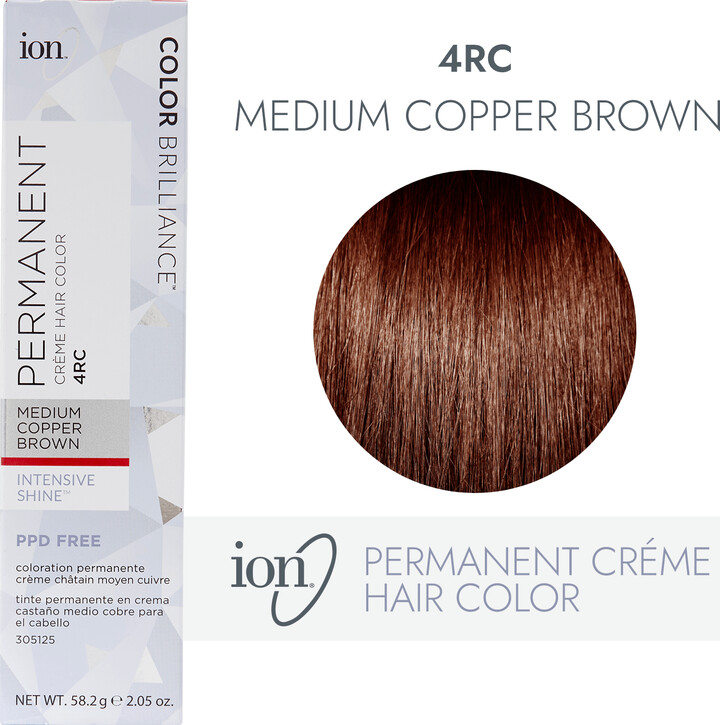 Ion 4RC Medium Copper Brown Permanent Creme Hair Color 2.05 Oz