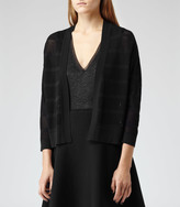 Thumbnail for your product : Reiss Thelma SEMI-SHEER CROPPED CARDIGAN BLACK