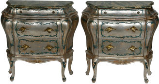 One Kings Lane Vintage Italian-Style Hand-Painted Commodes, Pr