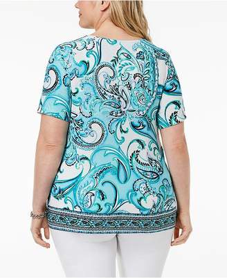 JM Collection Plus Size Jacquard Top, Created for Macy's