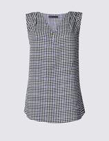 Thumbnail for your product : Marks and Spencer Checked V-Neck Shell Top
