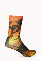 Thumbnail for your product : Forever 21 Tropical Sunrise Crew Socks