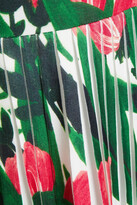 Thumbnail for your product : Carolina Herrera Pleated floral-print knitted midi dress