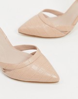 Thumbnail for your product : Carvela krisskross pointed mid heel shoes in beige with ankle strap