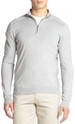 Saks Fifth Avenue COLLECTION Silk-Blend Quarter-Zip Sweater