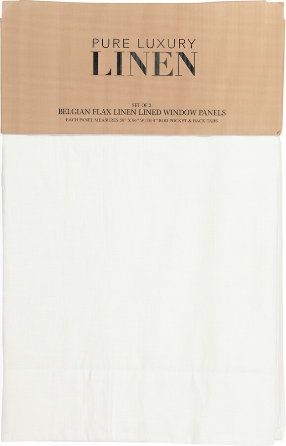 Pure Luxury Linen 50x96 Set Of 2 Linen Lined Curtains ShopStyle Decor