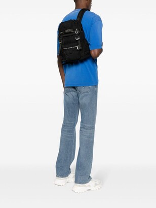 DIESEL ブラック Logos S-Small backpack LOGOS BACKPACK S Logos S-Small backpack in recycled nylon