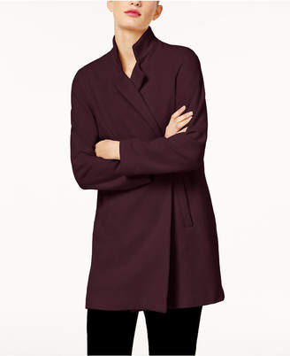 Eileen Fisher Wool Blend Notch-Collar Long Coat, Created for Macy's