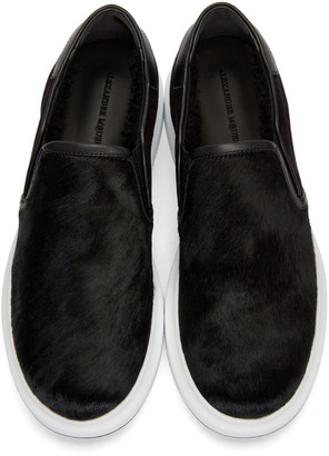 Alexander McQueen Black Calf-Hair Oversized Sneakers