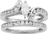 Thumbnail for your product : 14k Gold IGL Certified 1 Carat T.W. Diamond Marquise Bypass Engagement Ring Set