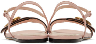 Gucci Pink Leather GG Sandals