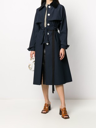 Prada Single-Breasted Belted Trench Coat