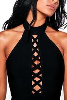 Thumbnail for your product : boohoo Cancun Boutique Bandage Criss Cross Choker One Piece