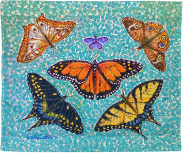 Polyester Butterfly Arrangement Wall Hanging