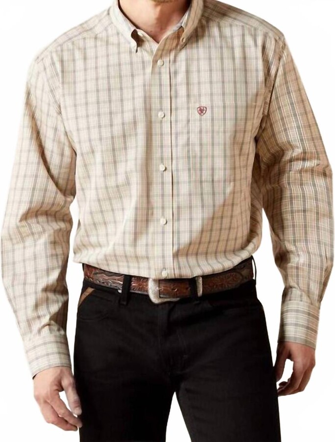 Ariat Wrinkle Free Alam Classic Fit Shirt In Cream