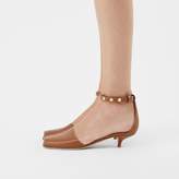 Thumbnail for your product : Burberry Triple Stud Leather Kitten-heel Sandals