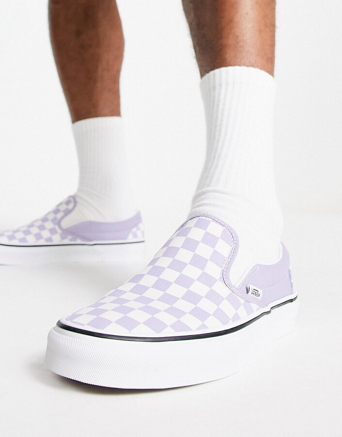 Vans Classic Slip-On sneakers in purple checkerboard - ShopStyle