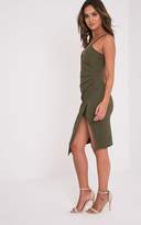 Thumbnail for your product : PrettyLittleThing Lauriell Emerald Green Wrap Front Midi Dress