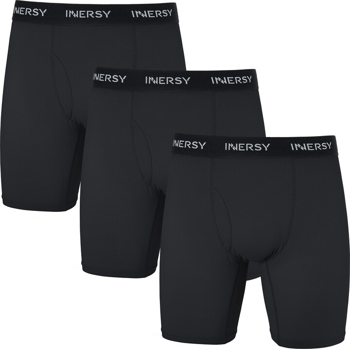 INNERSY Mens Pants Underwear Long Leg Underpants with Fly Sports Trunks
