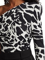 Thumbnail for your product : Alexandre Vauthier One-Shoulder Giraffe-Print Jersey Bodysuit