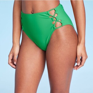 Shade & Shore Women's Lace-Up Detail High Waist Cheeky Bikini Bottom - hade  & hore™ Green - ShopStyle Panties