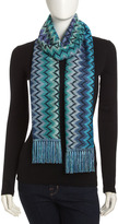 Thumbnail for your product : Missoni Zigzag Knit Scarf, Blue/Green/Purple