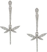 Thumbnail for your product : Anapsara 18kt White Gold Diamond Mini Dragonfly Drop Earrings