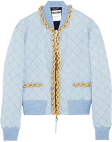 Thumbnail for your product : Moschino Chain-trimmed quilted denim bomber jacket