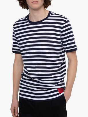 HUGO BOSS by Duesday Jacquard Breton Stripe T-Shirt, Dark Blue - ShopStyle
