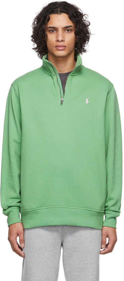 Polo Ralph Lauren Green Zip-Up Sweatshirt - ShopStyle