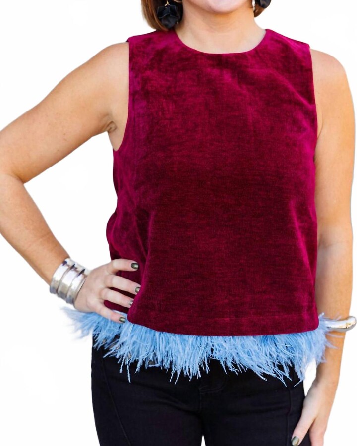 THML Velvet Sky Top In Maroon