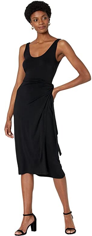 Black Rayon Wrap Dress | Shop the world ...
