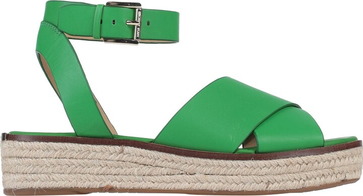 Michael Kors Mallory Palm green thong sandal in leather