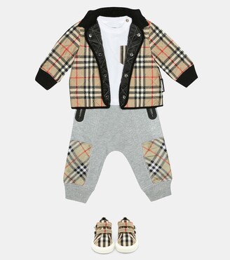 Burberry Children Baby checked quilted jacket
