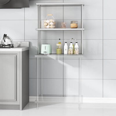 LumiParty Stainless Steel Work Table with Adjustable Shelves, Commercial Prep Table for Restaurant & Kitchen