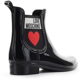Love Moschino Black Rubber Chelsea Boot