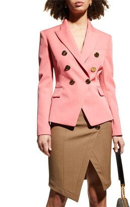 Womens Clothing Suits Balmain Double-breasted Wool Blazer in Pink 